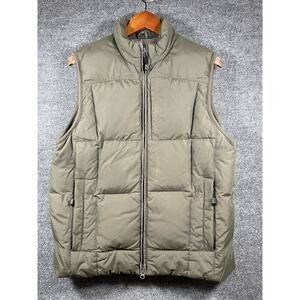 Eddie Bauer Goose Down Puffer Vest Men's Small Green Quilted Insulated Outdoors